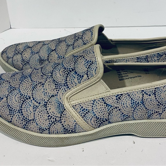 New Cougar Women's Waterproof LULA Shoes Beige Blue Dots Circles Sz 10 - Picture 3 of 10